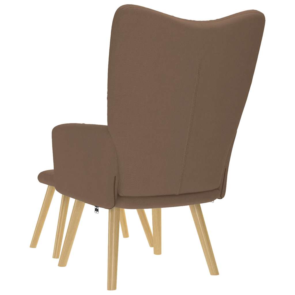 Chaise de relaxation avec repose-pied Marron Tissu - XIOS