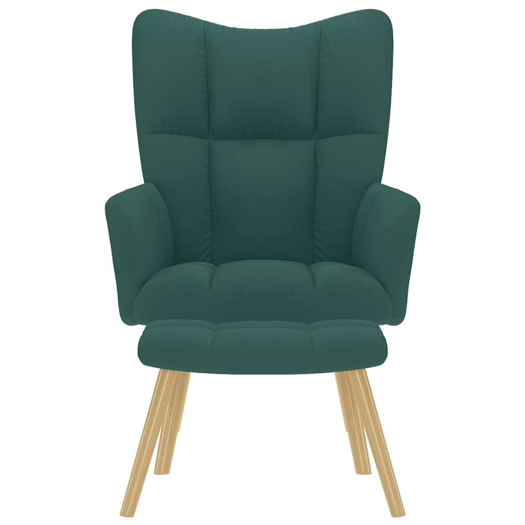 Chaise de relaxation avec repose-pied Vert foncé Tissu - XIOS