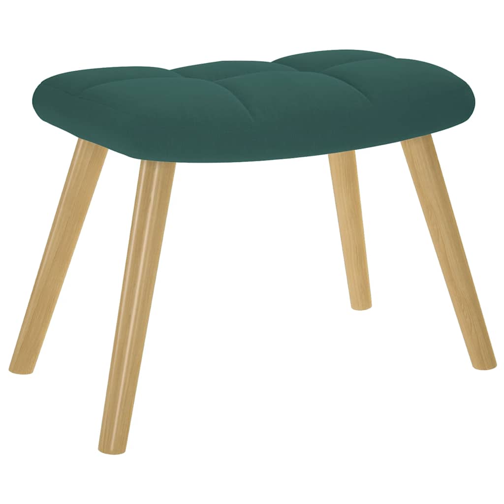 Chaise de relaxation avec repose-pied Vert foncé Tissu - XIOS