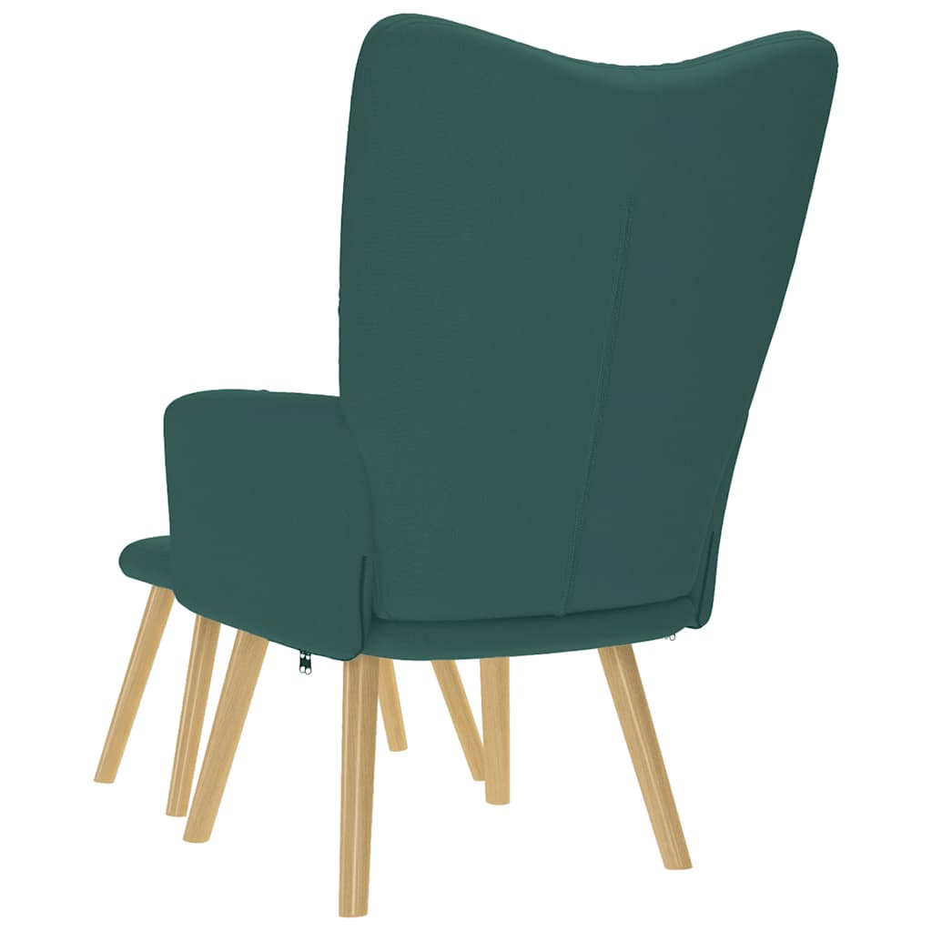 Chaise de relaxation avec repose-pied Vert foncé Tissu - XIOS