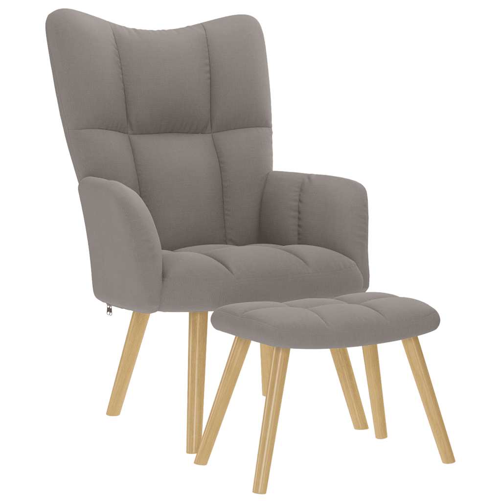 Chaise de relaxation avec repose-pied Taupe Tissu - XIOS