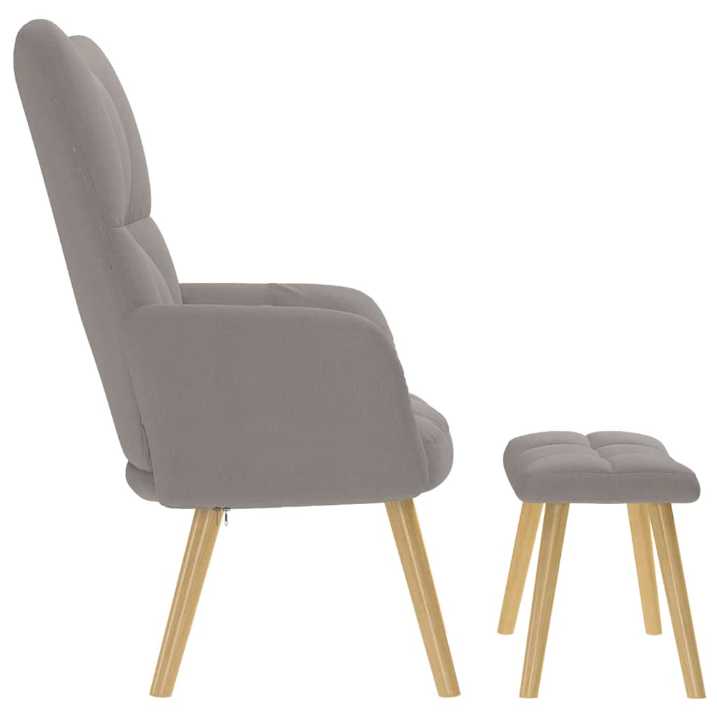 Chaise de relaxation avec repose-pied Taupe Tissu - XIOS
