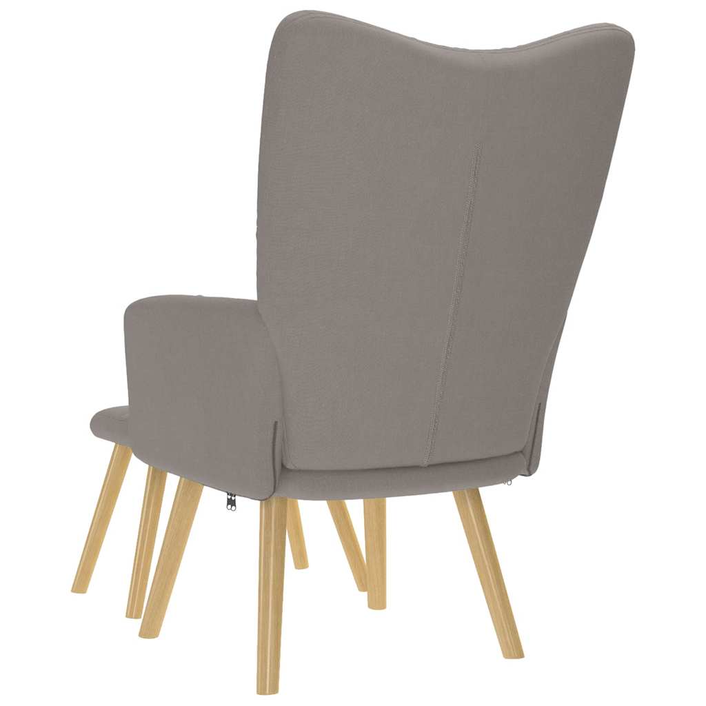 Chaise de relaxation avec repose-pied Taupe Tissu - XIOS