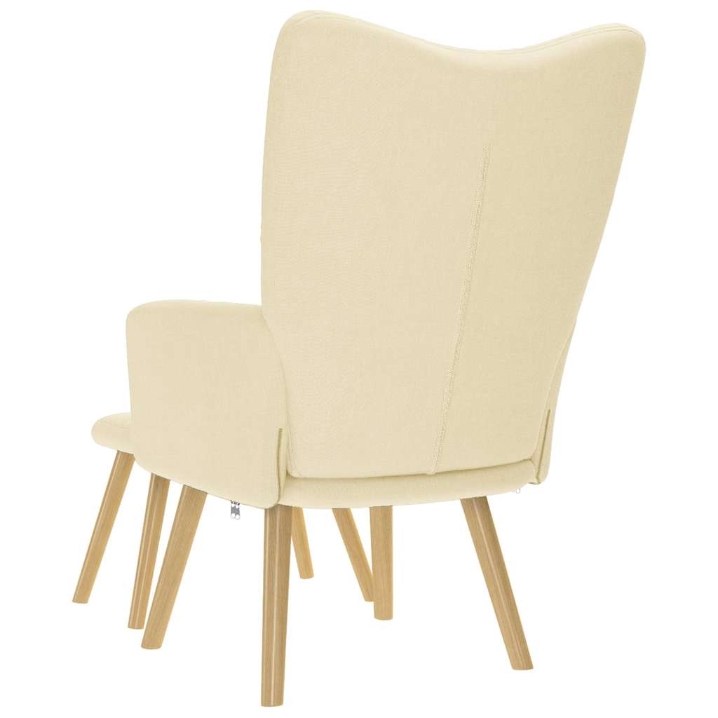Chaise de relaxation avec repose-pied Crème Tissu - XIOS