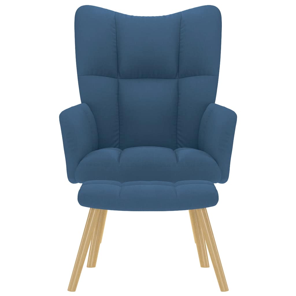 Chaise de relaxation avec repose-pied Bleu Tissu - XIOS