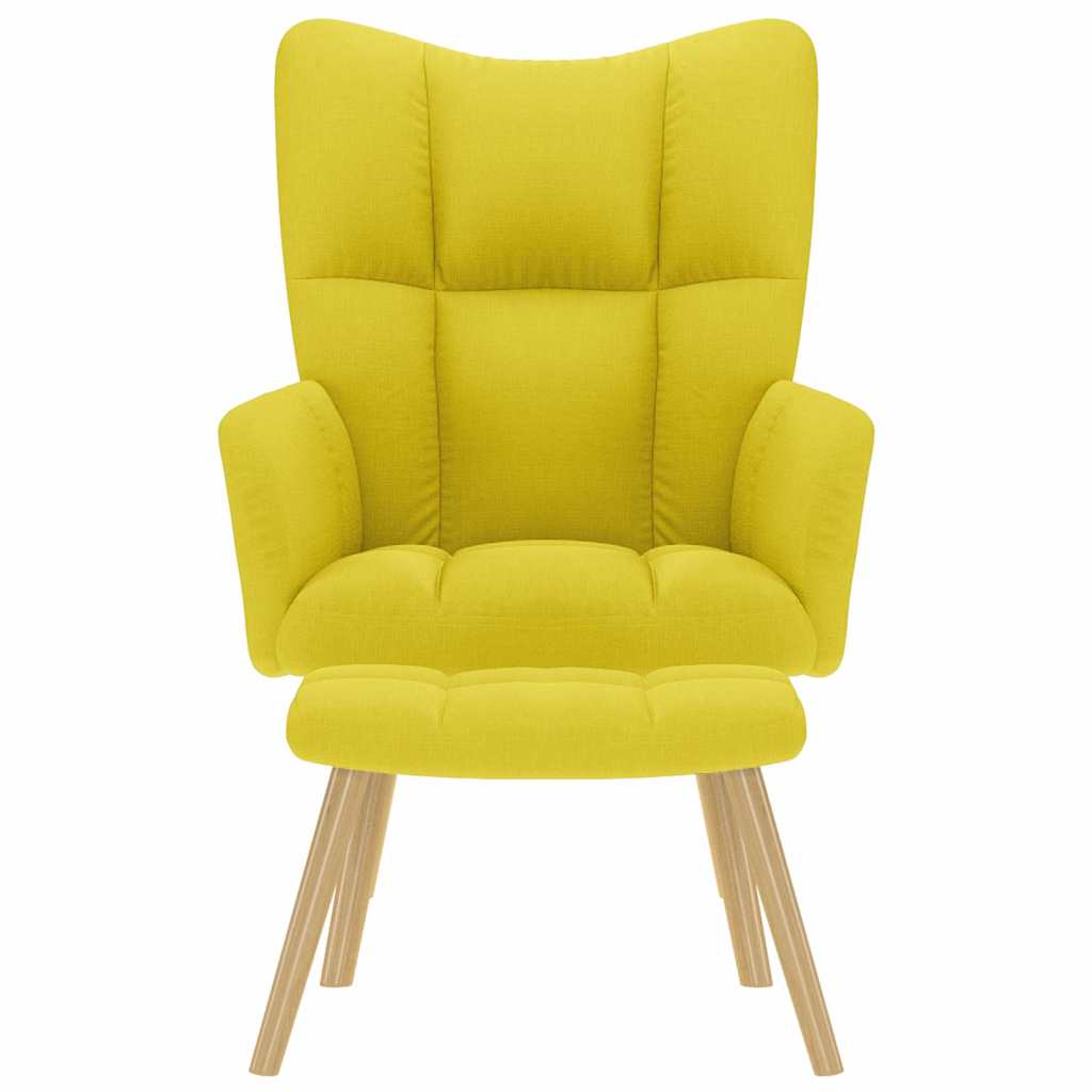 Chaise de relaxation avec repose-pied jaune clair tissu Fauteuils vidaXL