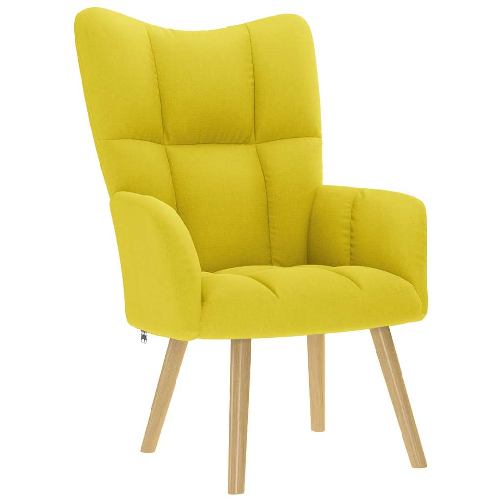 Chaise de relaxation avec repose-pied jaune clair tissu Fauteuils vidaXL