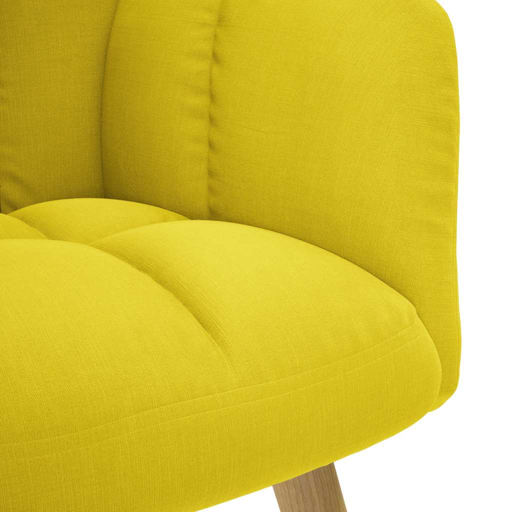 Chaise de relaxation avec repose-pied jaune clair tissu Fauteuils vidaXL