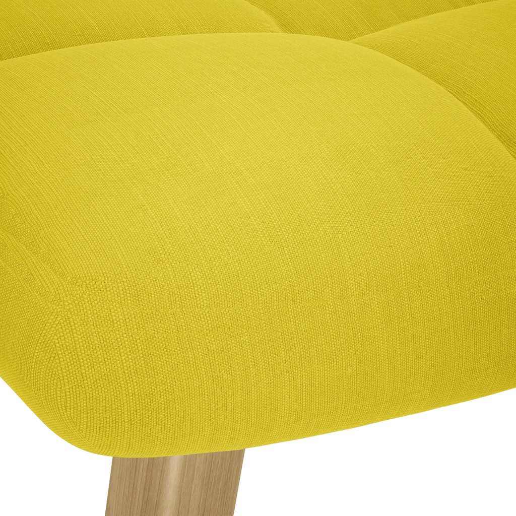 Chaise de relaxation avec repose-pied jaune clair tissu Fauteuils vidaXL