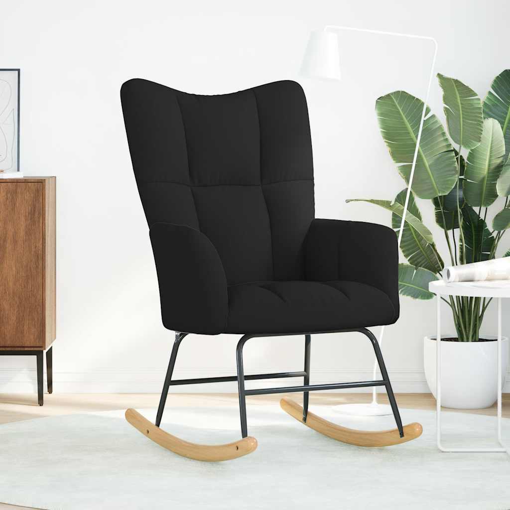 Chaise à bascule Noir Tissu - XIOS