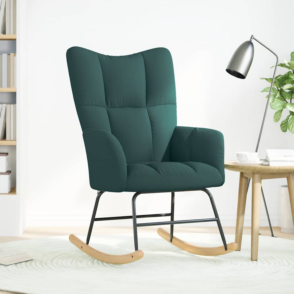 Chaise à bascule Vert foncé Tissu - XIOS