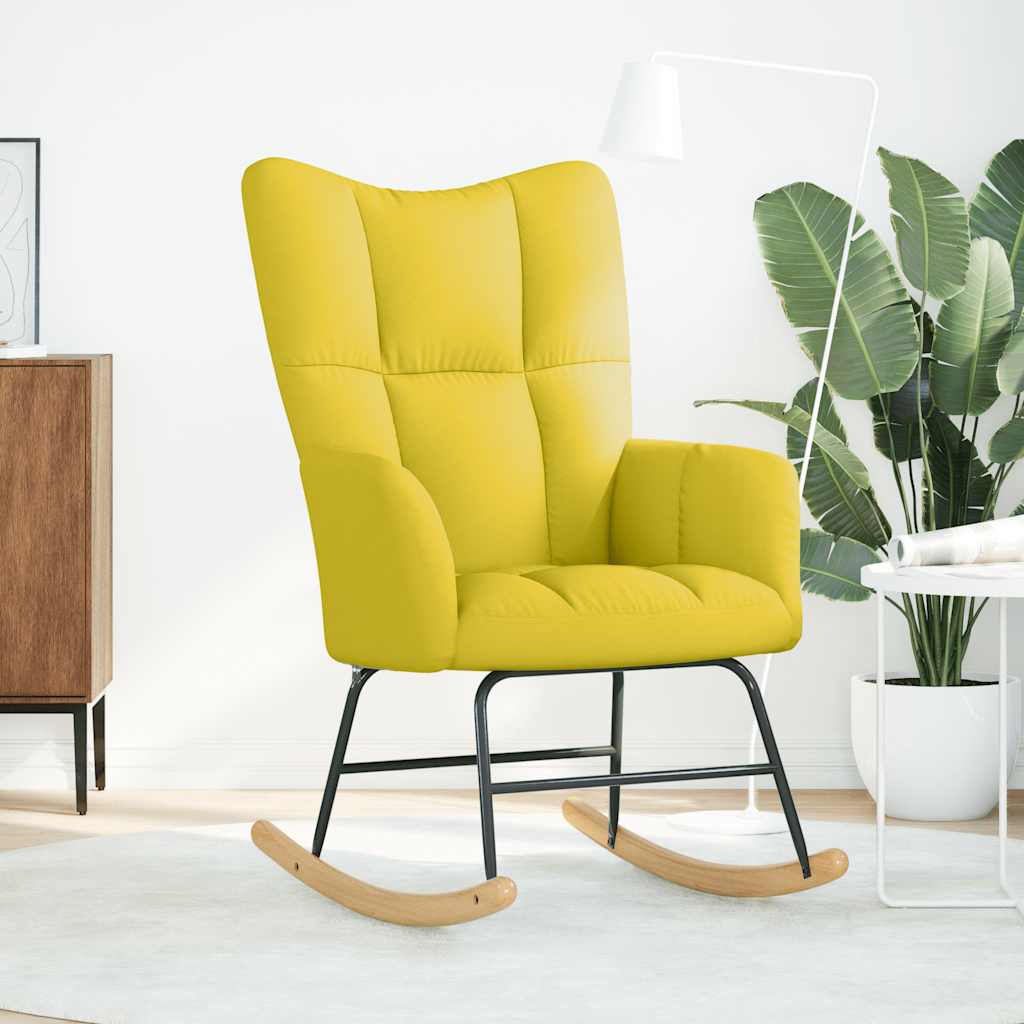 Chaise à bascule jaune clair tissu - XIOS