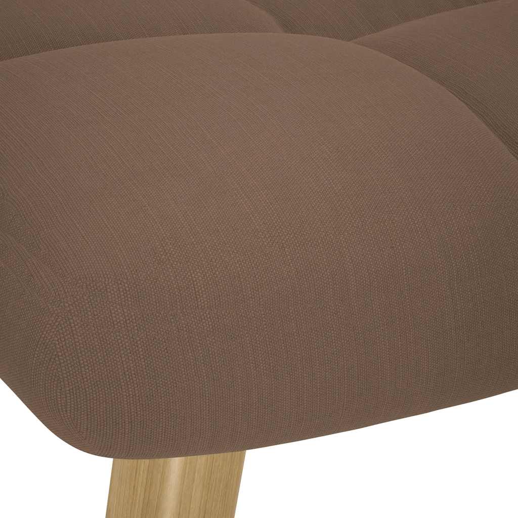 Chaise à bascule avec repose-pied Marron Tissu - XIOS