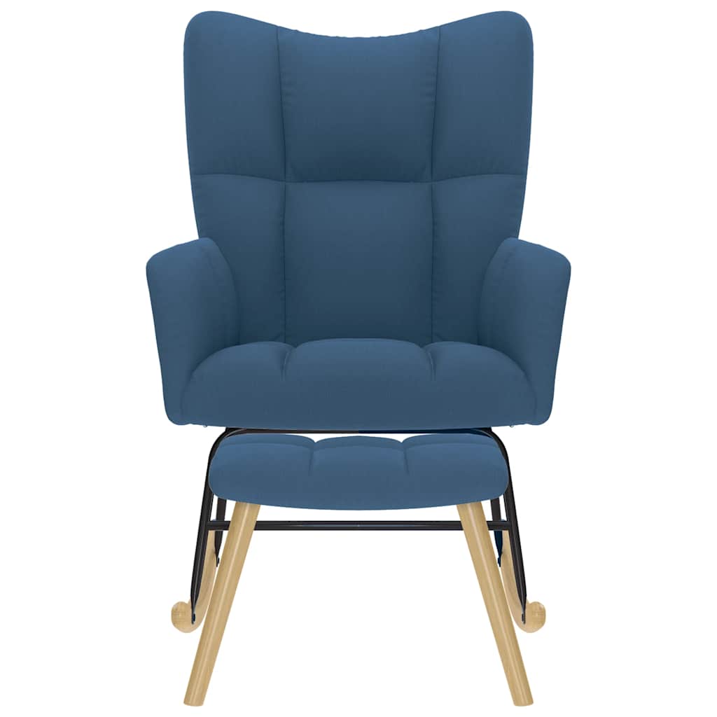 Chaise à bascule avec repose-pied Bleu Tissu - XIOS