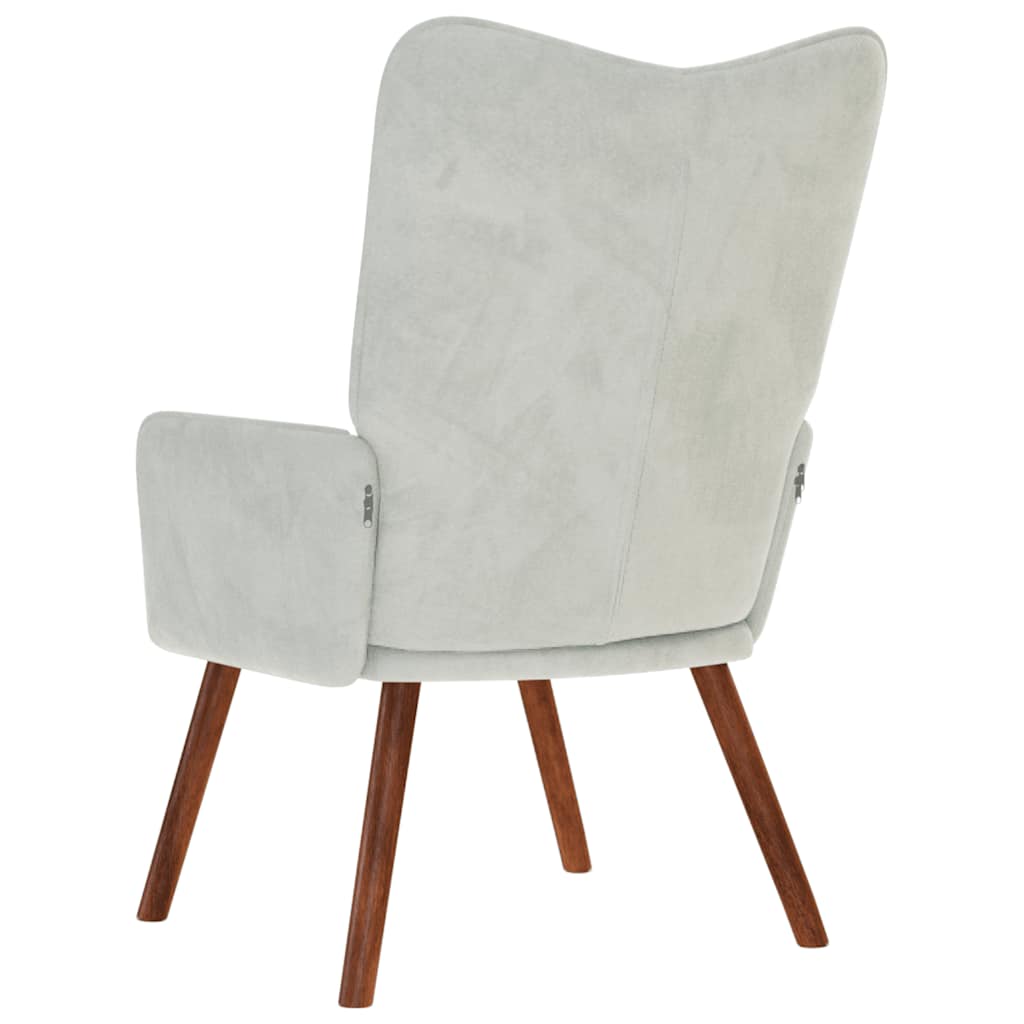 Chaise de relaxation Gris clair Velours - XIOS