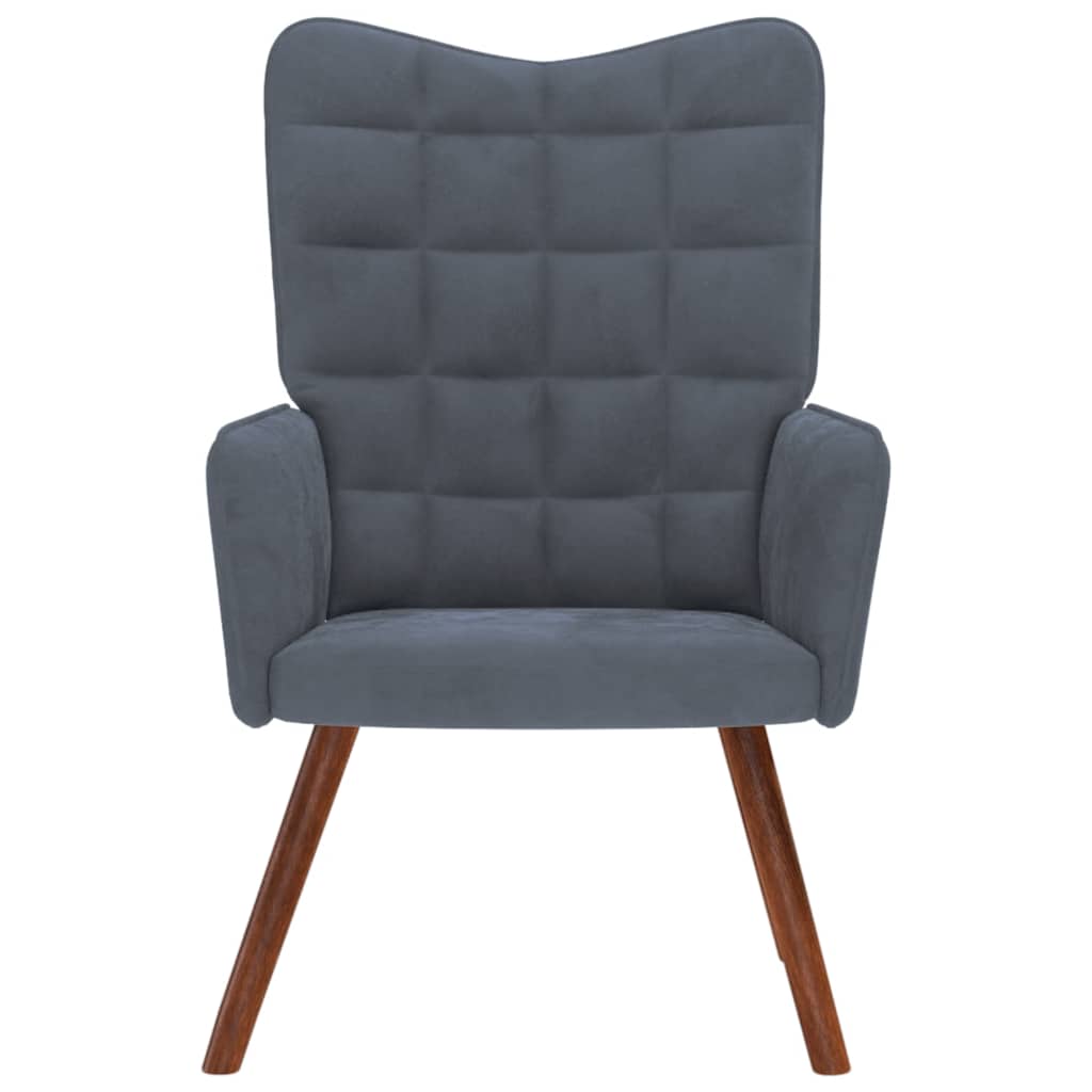 Chaise de relaxation Gris foncé Velours - XIOS