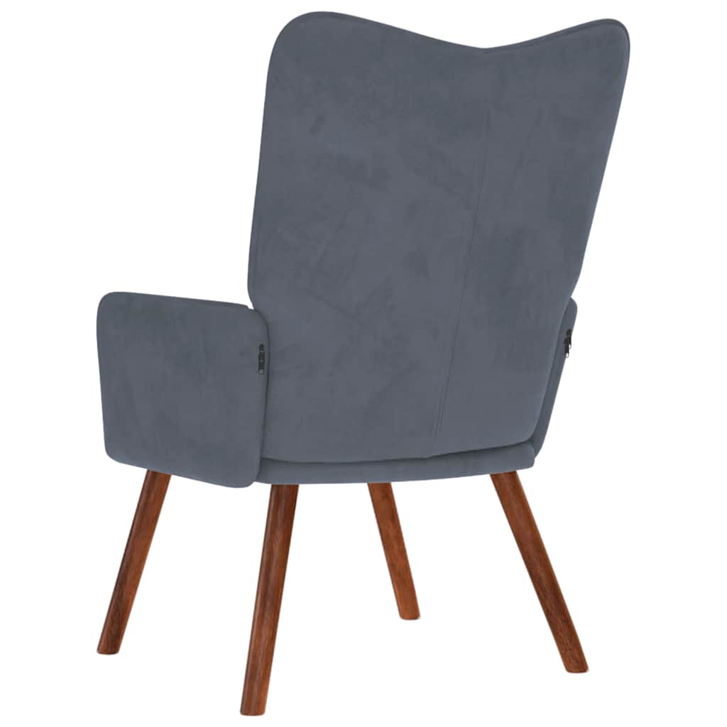 Chaise de relaxation Gris foncé Velours - XIOS