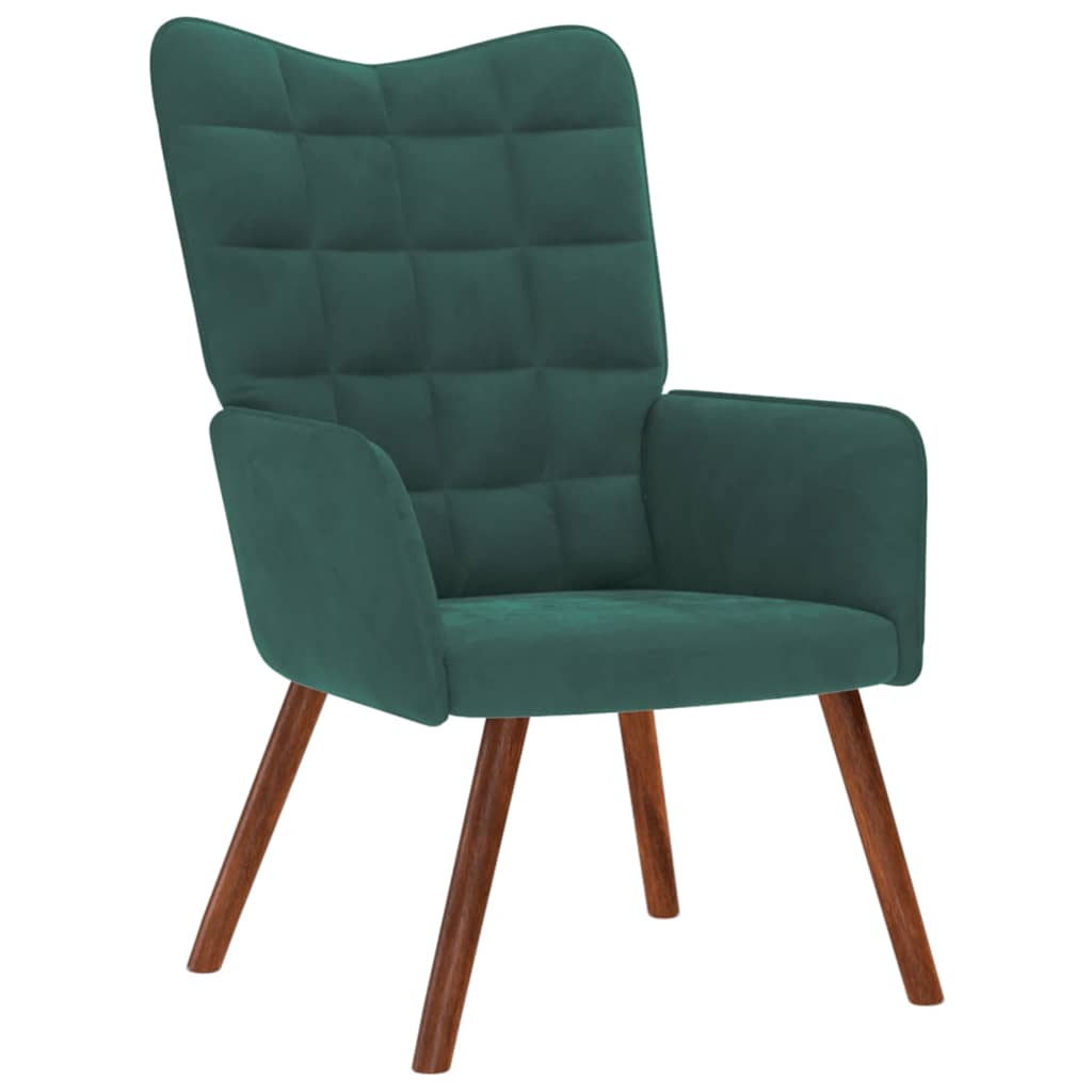 Chaise de relaxation Vert foncé Velours Fauteuils vidaXL