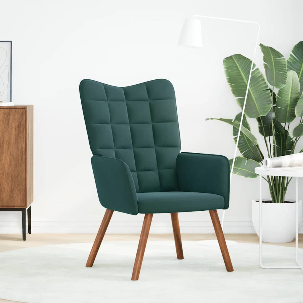 Chaise de relaxation Vert foncé Velours Fauteuils vidaXL