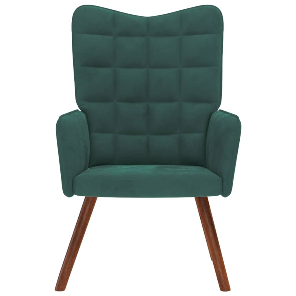 Chaise de relaxation Vert foncé Velours Fauteuils vidaXL