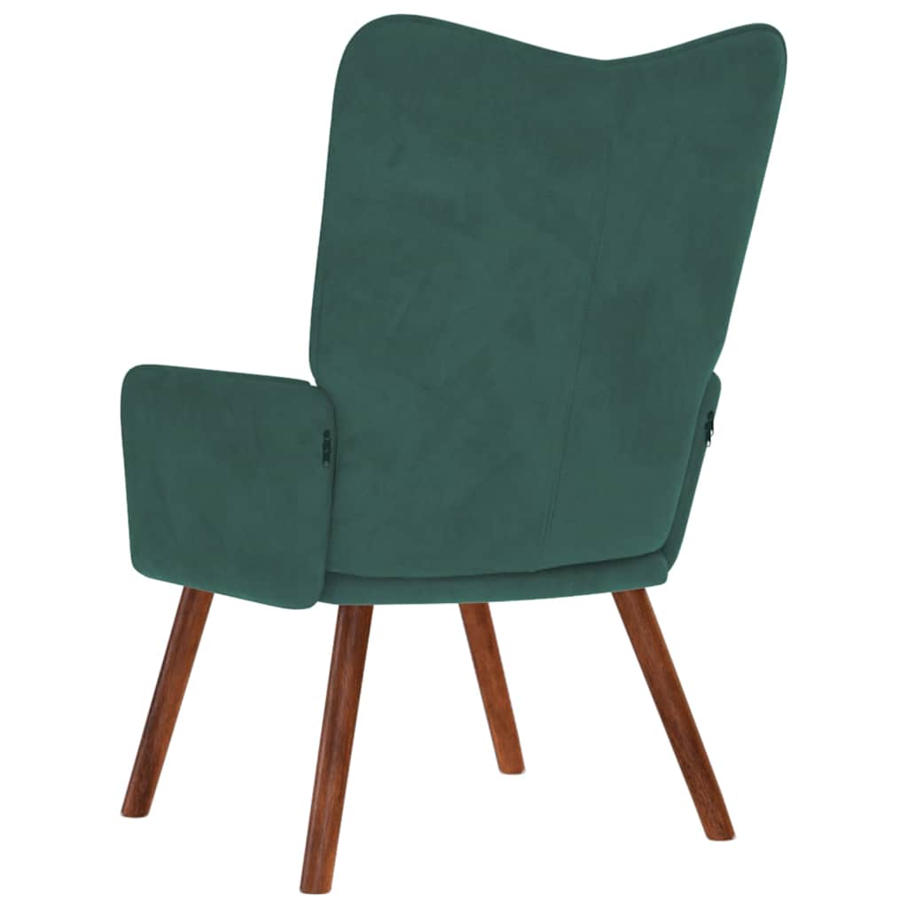 Chaise de relaxation Vert foncé Velours Fauteuils vidaXL