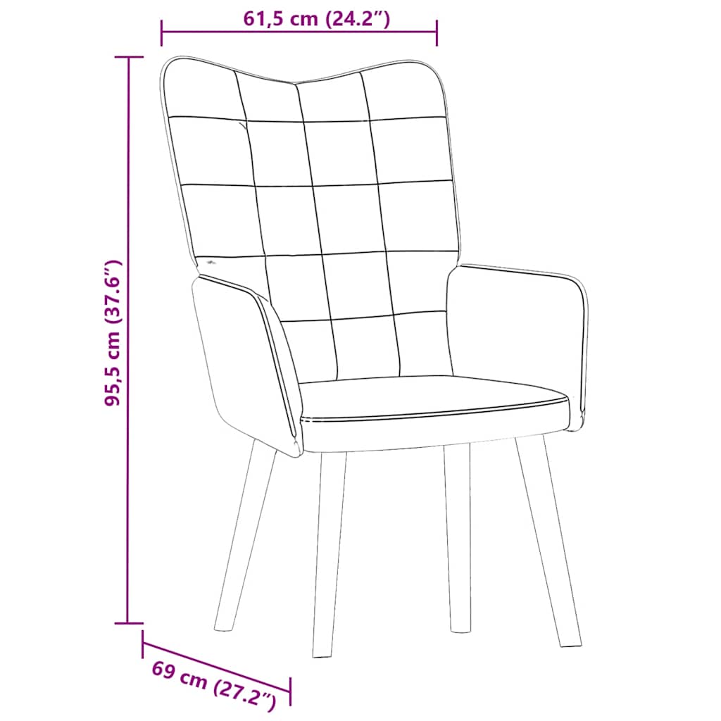 Chaise de relaxation Vert foncé Velours Fauteuils vidaXL