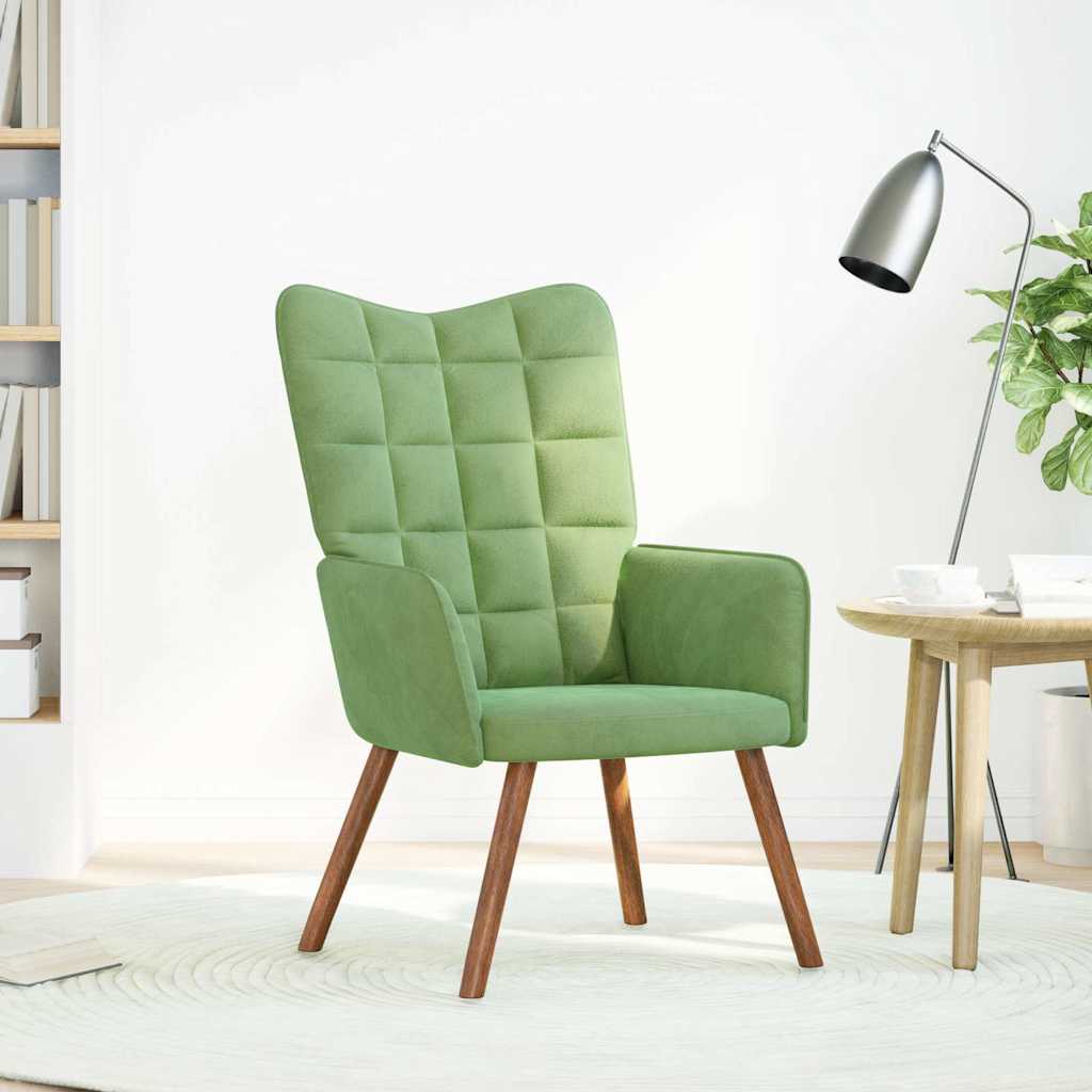 Chaise de relaxation Vert clair Velours - XIOS
