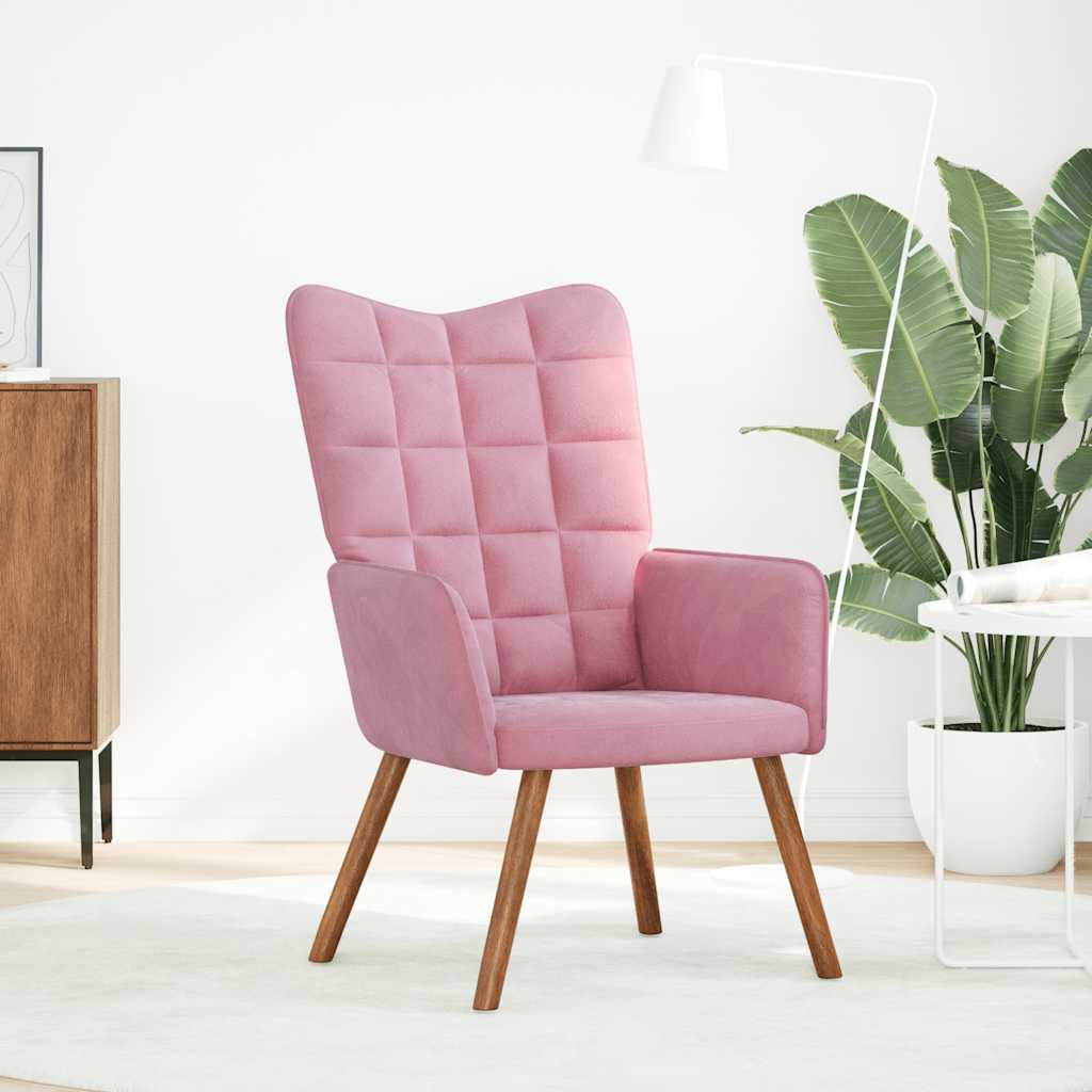 Chaise de relaxation Rose Velours - XIOS