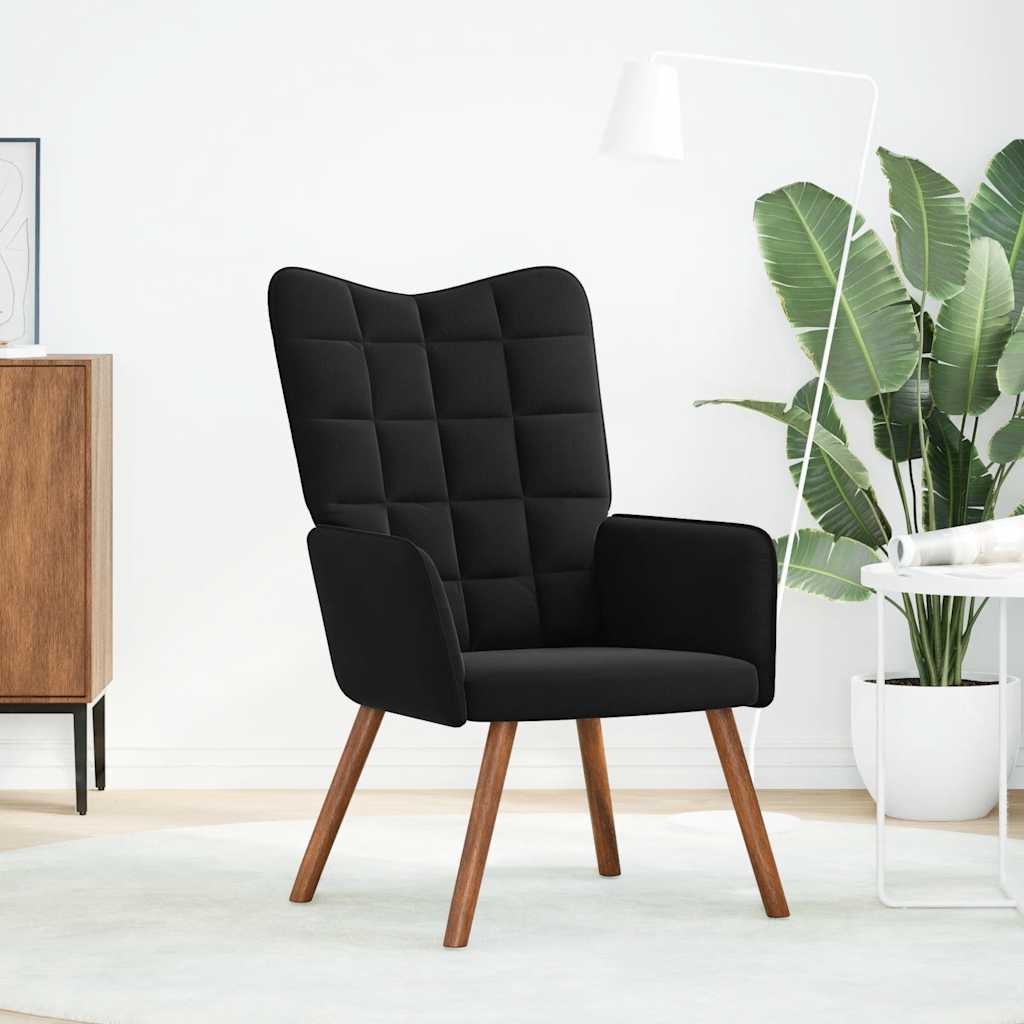 Chaise de relaxation Noir Velours - XIOS