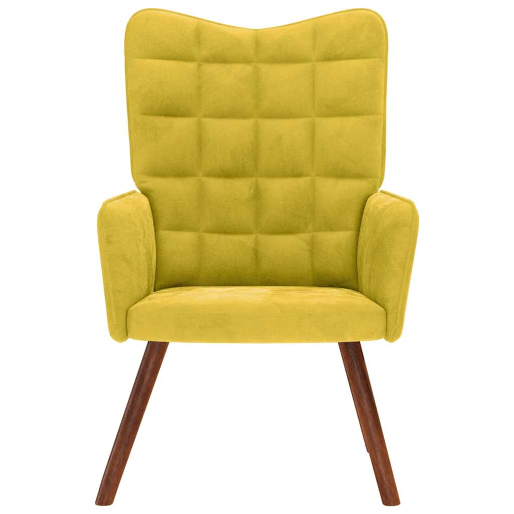 Chaise de relaxation jaune velours - XIOS