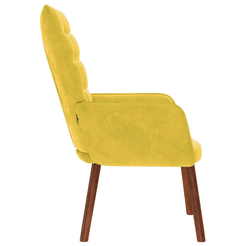 Chaise de relaxation jaune velours - XIOS