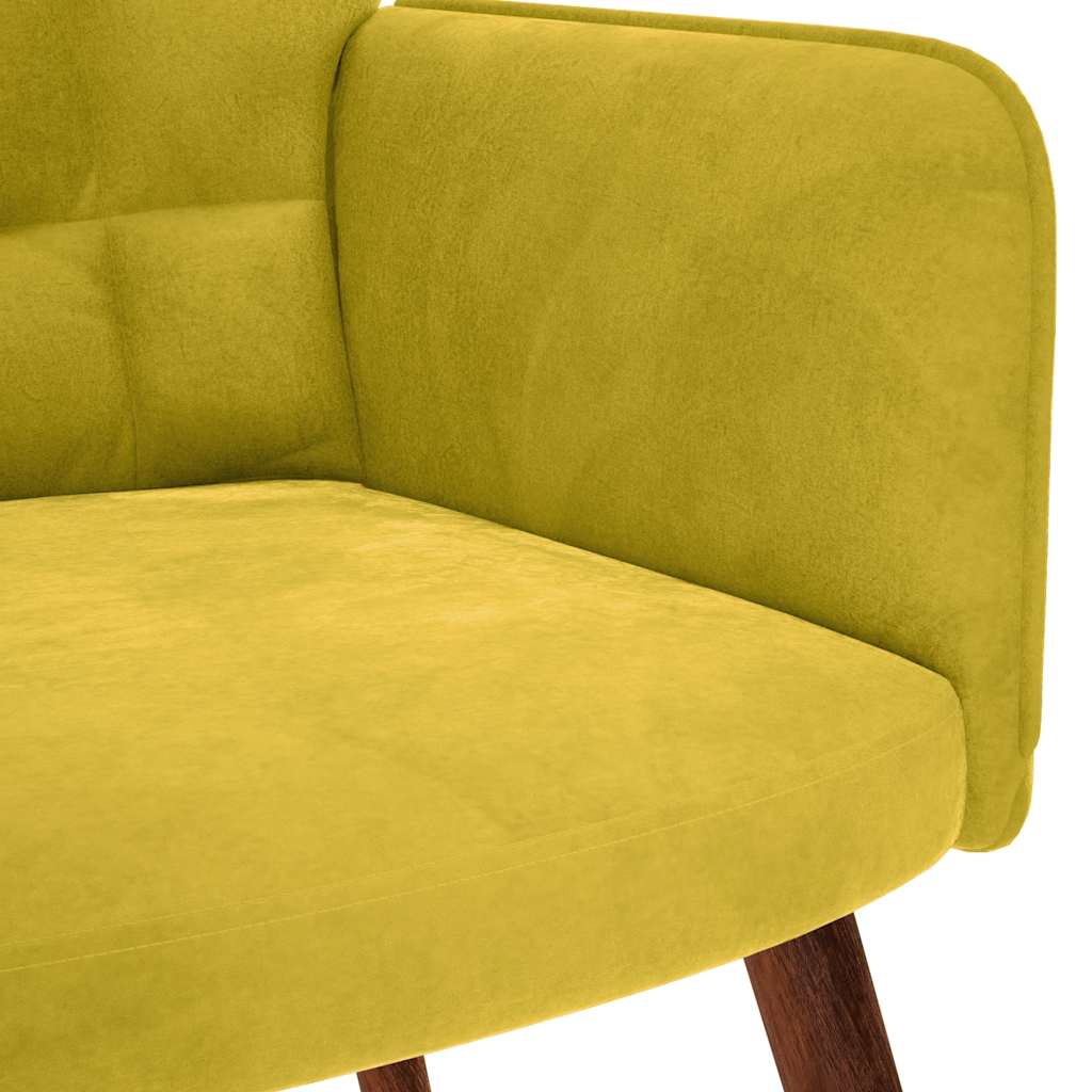 Chaise de relaxation jaune velours - XIOS