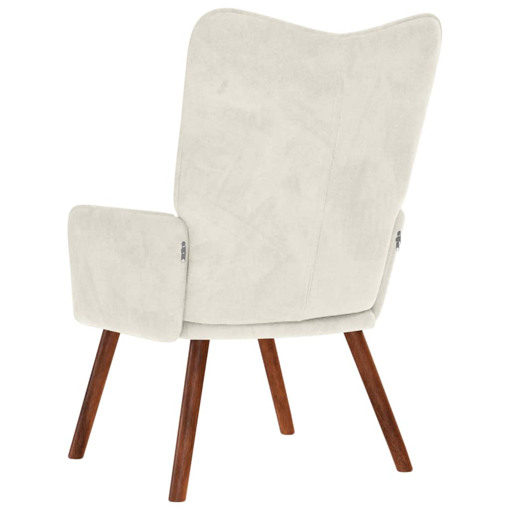 Chaise de relaxation crème velours - XIOS