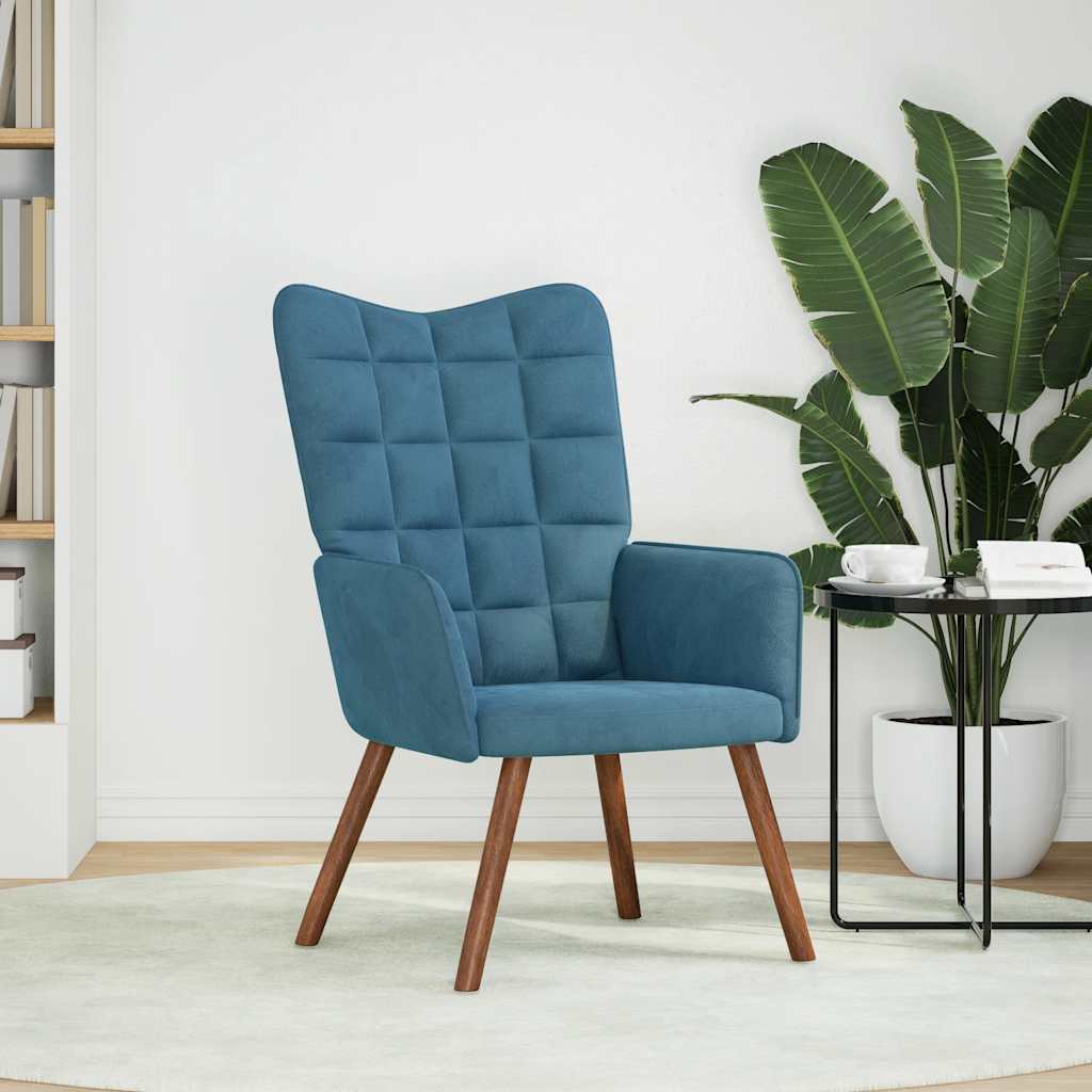 Chaise de relaxation Bleu Velours - XIOS