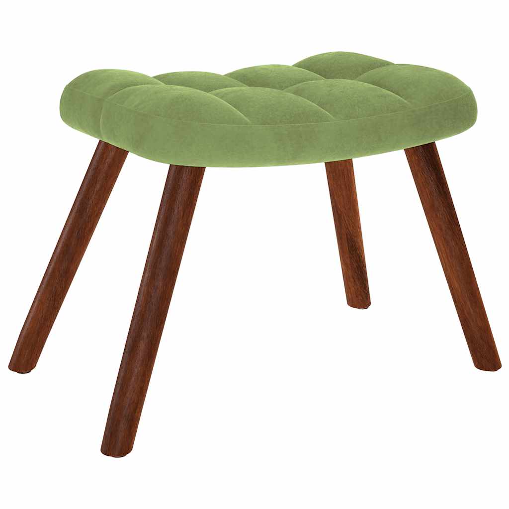 Chaise de relaxation avec tabouret Vert clair Velours - XIOS