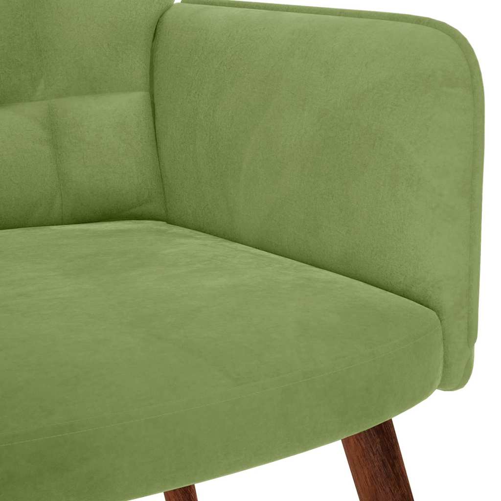 Chaise de relaxation avec tabouret Vert clair Velours - XIOS