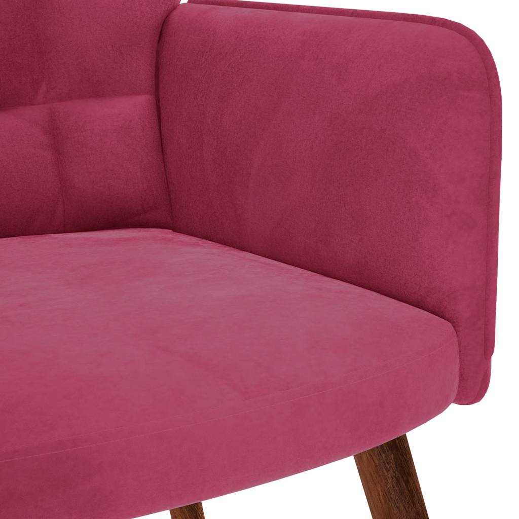 Chaise de relaxation avec tabouret Bordeaux Velours - XIOS