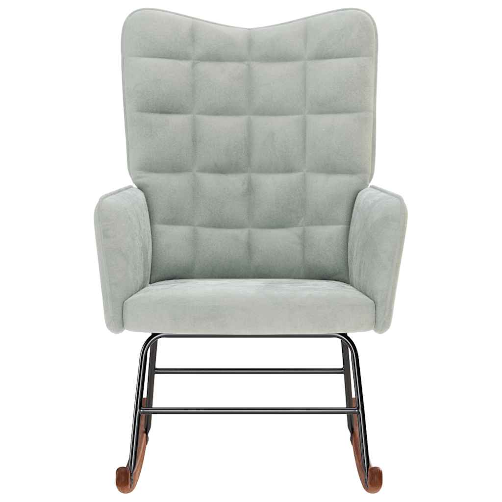 Chaise à bascule Gris clair Velours - XIOS