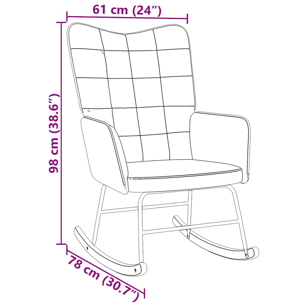 Chaise à bascule Gris clair Velours - XIOS