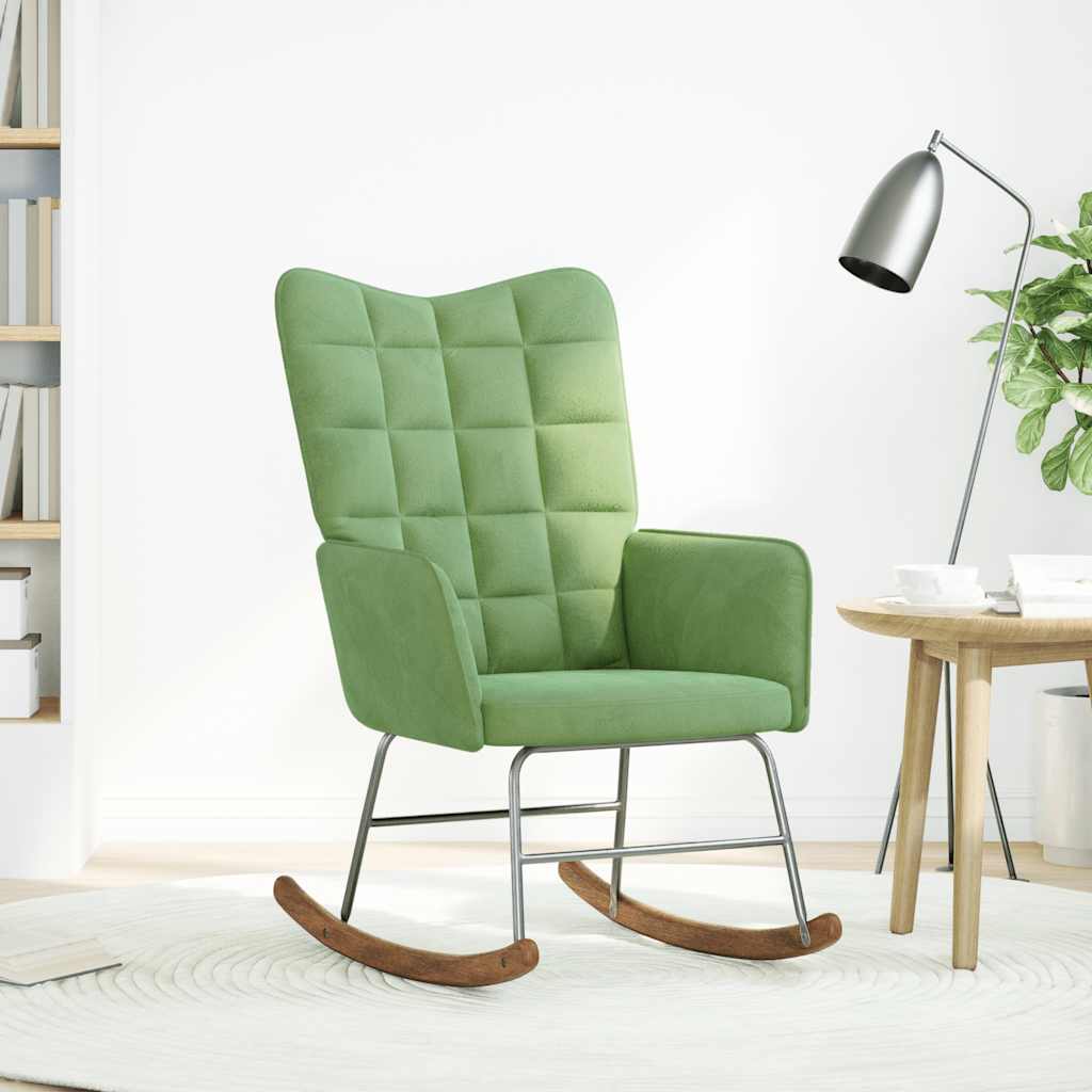 Chaise à bascule Vert clair Velours - XIOS