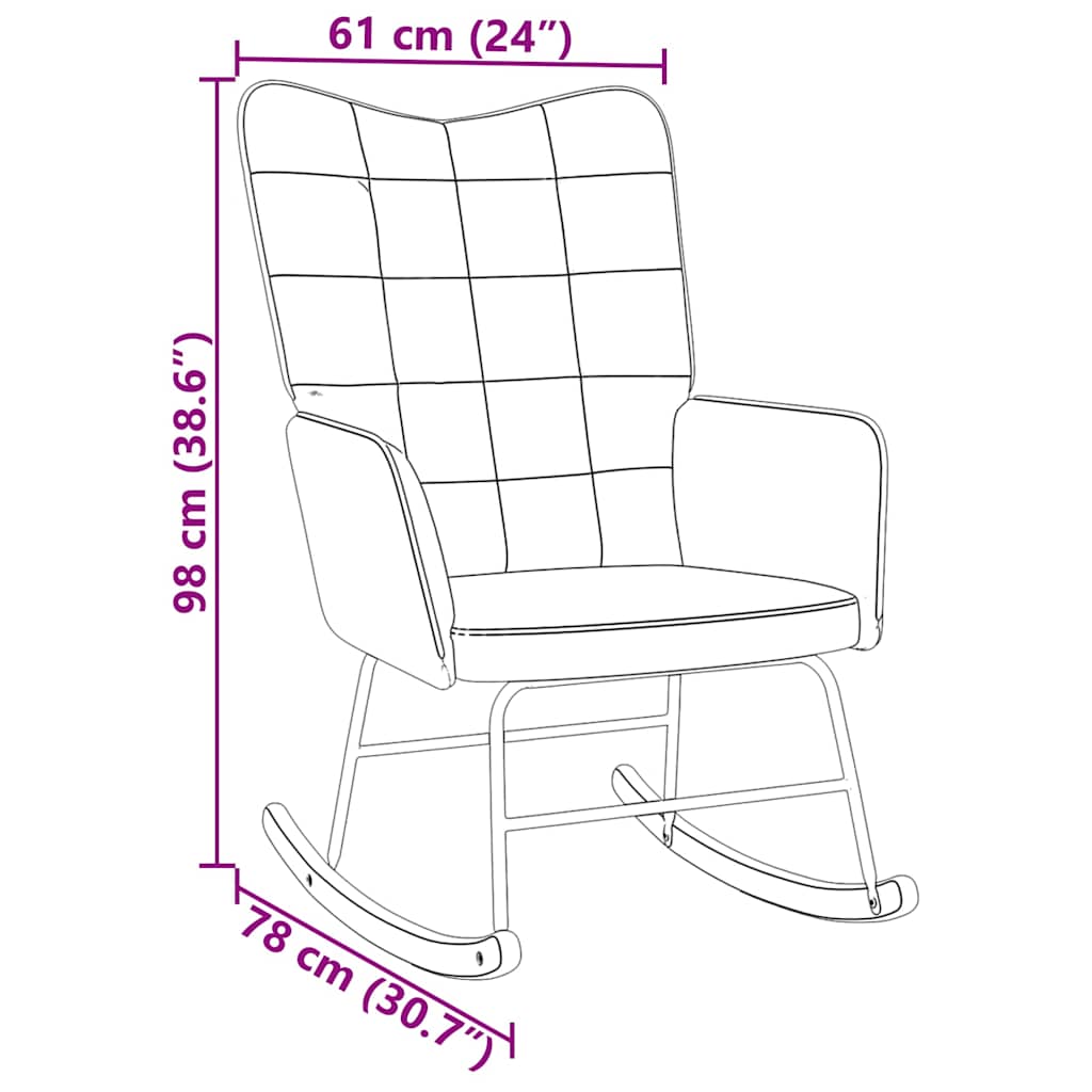 Chaise à bascule Vert clair Velours - XIOS