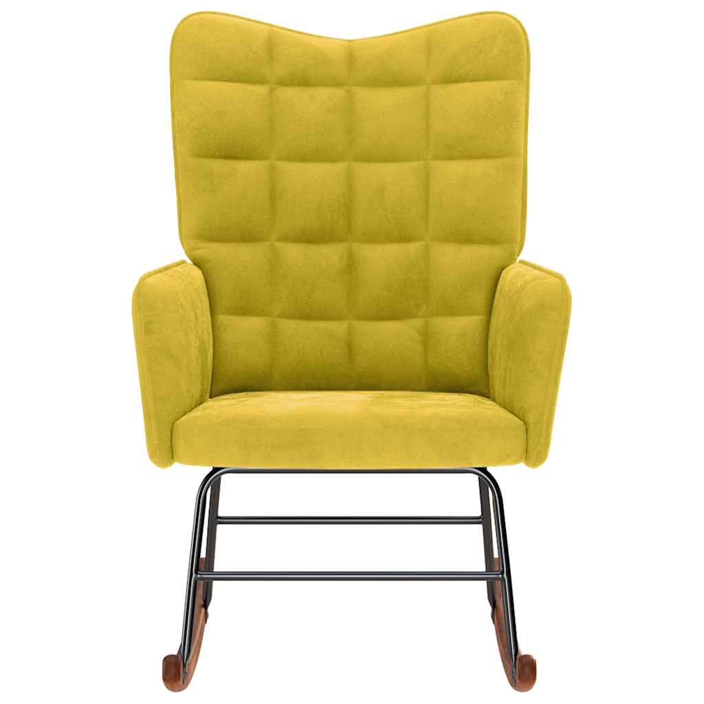 Chaise à bascule Jaune Velours - XIOS