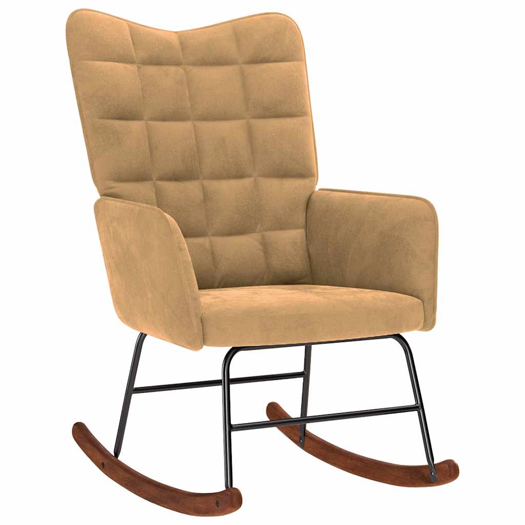 Chaise à bascule Marron Velours - XIOS