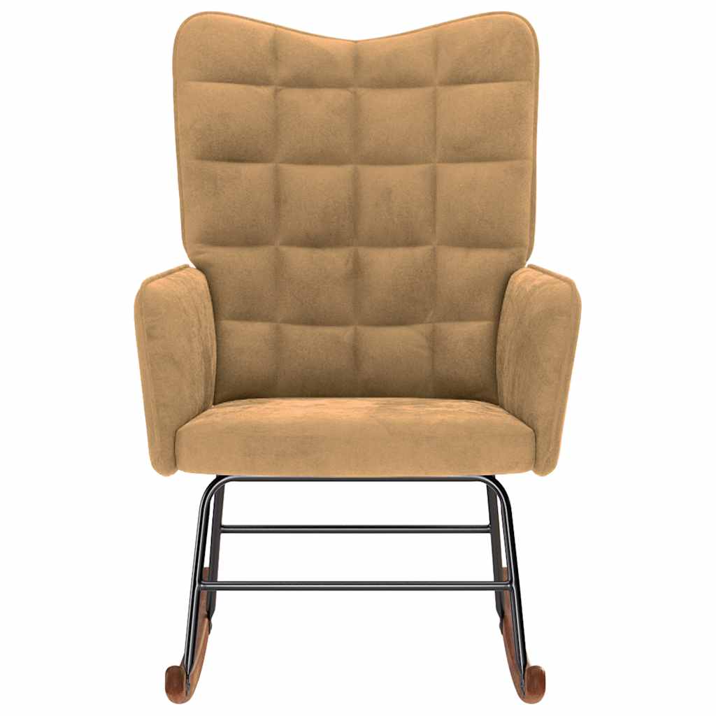 Chaise à bascule Marron Velours - XIOS