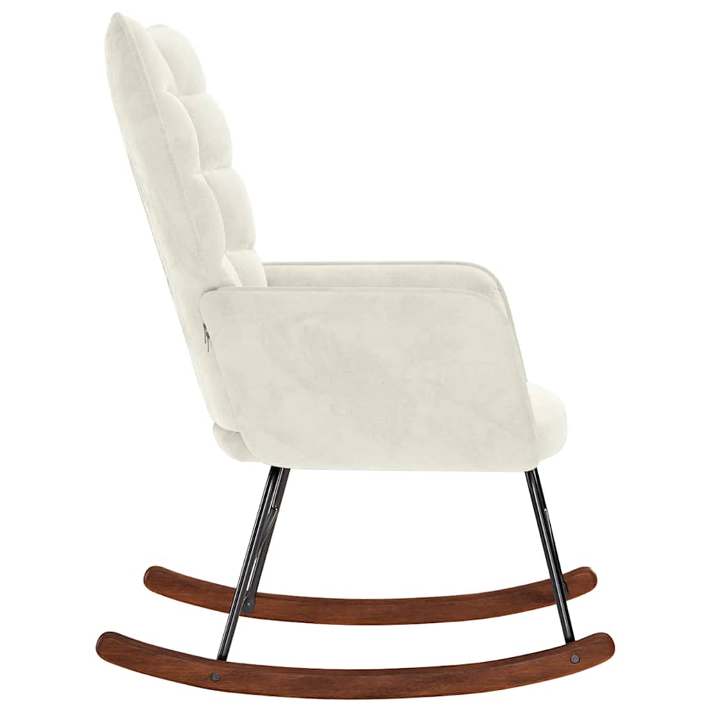 Chaise à bascule Crème Velours - XIOS