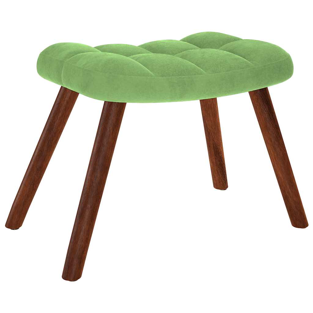 Chaise à bascule avec repose-pied vert clair velours Fauteuils à bascule vidaXL