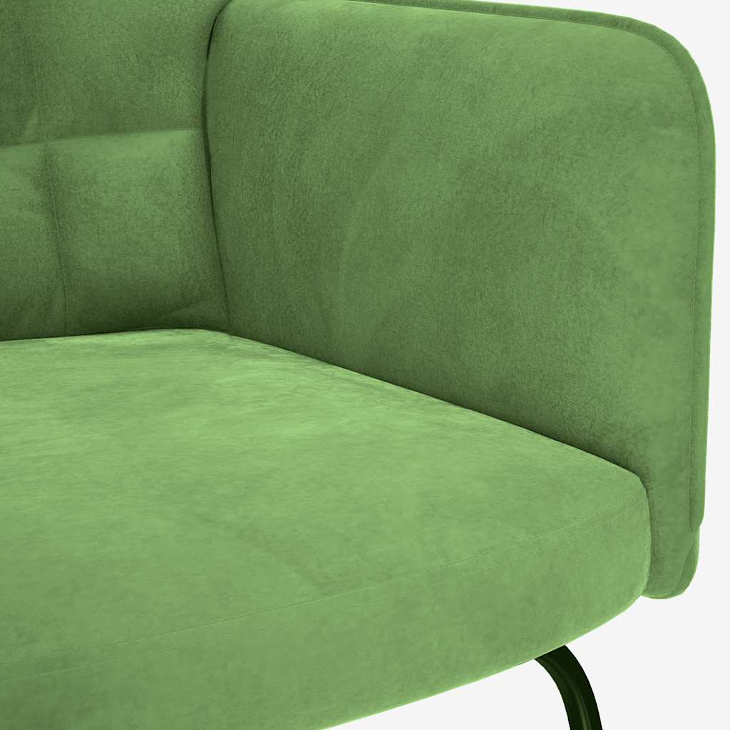 Chaise à bascule avec repose-pied vert clair velours Fauteuils à bascule vidaXL