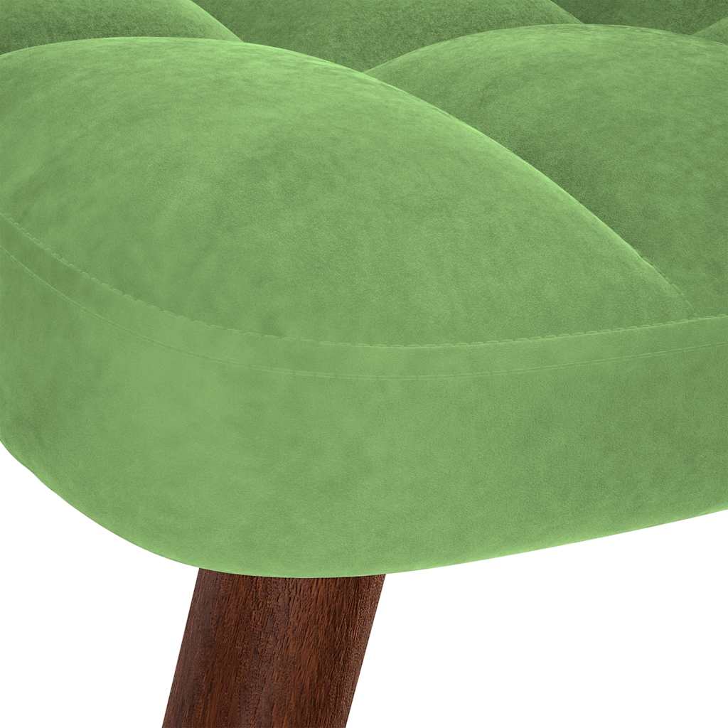 Chaise à bascule avec repose-pied vert clair velours Fauteuils à bascule vidaXL