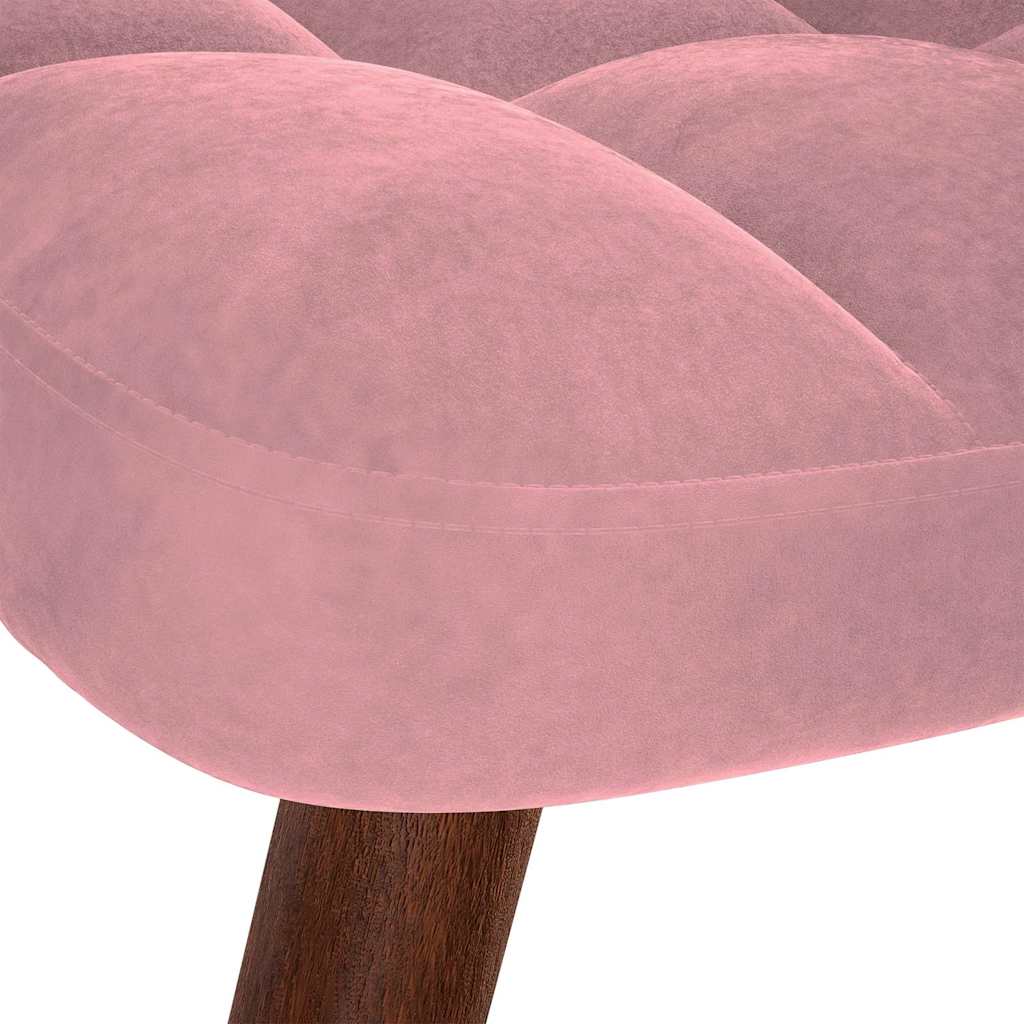 Chaise à bascule avec repose-pied rose velours - XIOS