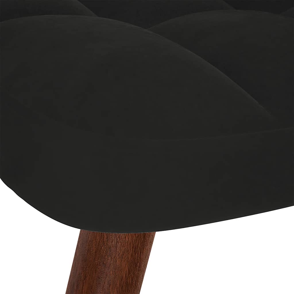 Chaise à bascule avec repose-pied noir velours - XIOS